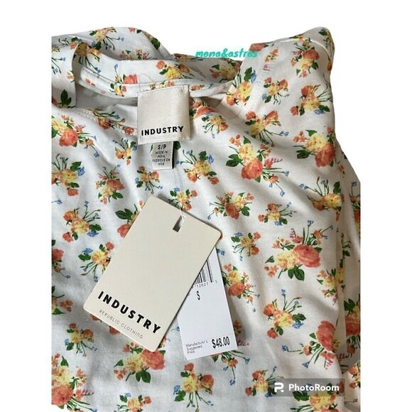INDUSTRY Republic Clothing Women's Floral Shirt Top NWT Summer‎ Spring - Picture 4 of 4